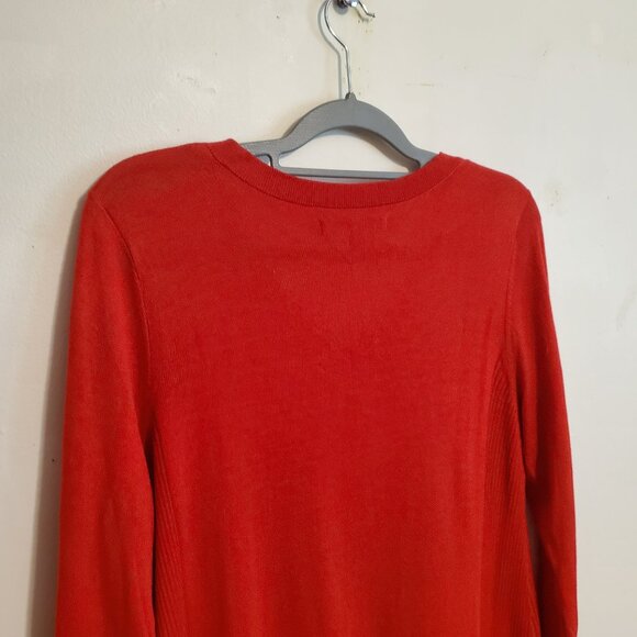 APT 9 Long Tunic Red Sweater with Metallic Threading Large - Picture 5 of 16